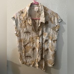 Cheetah button vacation style top